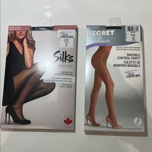 2 x NWOT Silks Essentials Black Control Top Panty